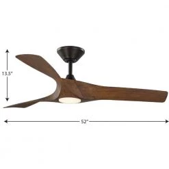 Ryne Collection 52 in. 3-Blade LED Light Indoor/Outdoor Woodgrain DC Motor Transitional DC Ceiling Fan with Remote by Progress Lighting -Progress Lighting Shop woodgrain progress lighting ceiling fans with lights p250060 179 30 fa 1000